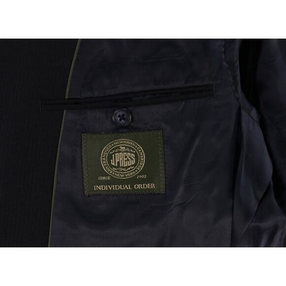 J. Press Custom Made Black Tonstripe 3-Btn Wool Suit 34S - Picture 8 of 10